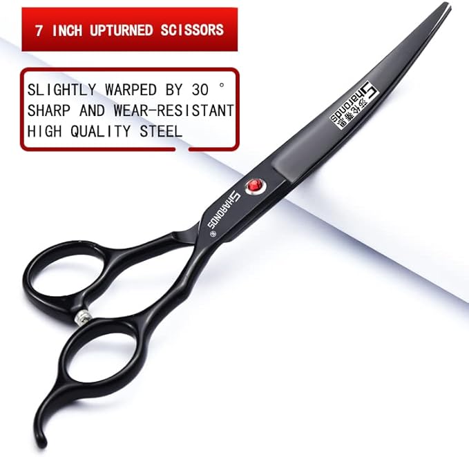 SHARONDS 6/7 Inch Professional 440C Hair Cutting Scissor Salon Hairdressing Thinning Shears Perfect for Barber and Home Use (7 in 3pc)