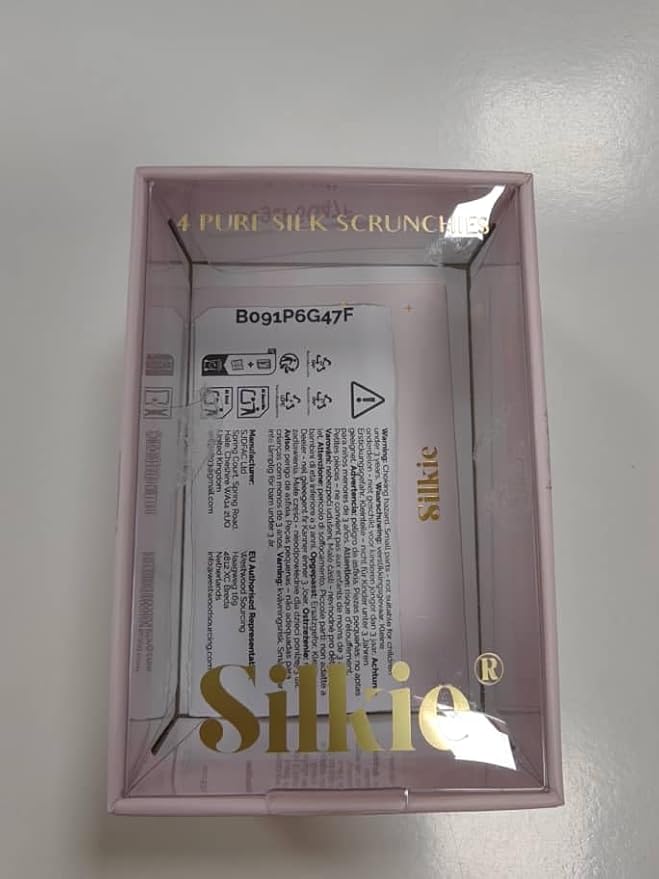 SILKIE x4 Set - Forget Satin - 100% Pure Mulberry Silk Black Brown Skinny Scrunchies Travel Pouch Everyday Hair Ties Elastics Hair Care Ponytail Holder No Damage (Chocolate)