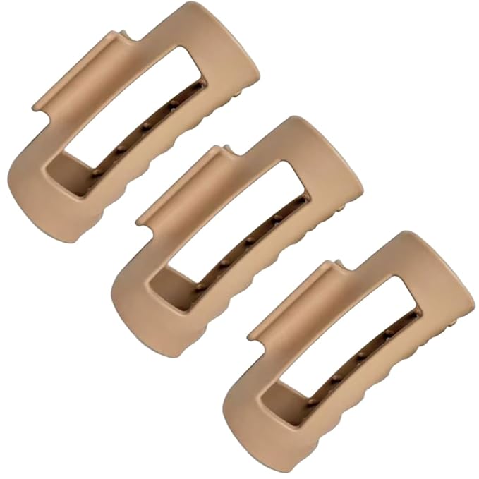 Silicone Hair Clips, Cloud Hair Pins for Women, 3.9 inch Soft Hair Claw Clip for Thick/Fine/Thin/Curly Hairstyle, Khaki 3 Pack