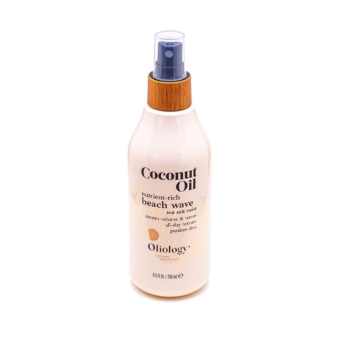 Oliology Coconut Oil Beach Wave Sea Salt Mist Spray - Light Mist Gives Hair Soft Beachy Waves Without Stiffness | Creates Volume | Long Lasting | Made in USA, Cruelty Free & Paraben Free (8oz/2 Pack)