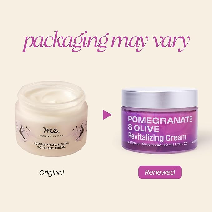 Mudita Earth Squalane Face Cream ā 1.7oz | Dermatologist-Tested, Rich Moisturizer for Aging & Dry Skin | Hyaluronic Acid, Pomegranate & Olive, Vegan Caviar for Wrinkles, Dark Spots & Hyperpigmentation