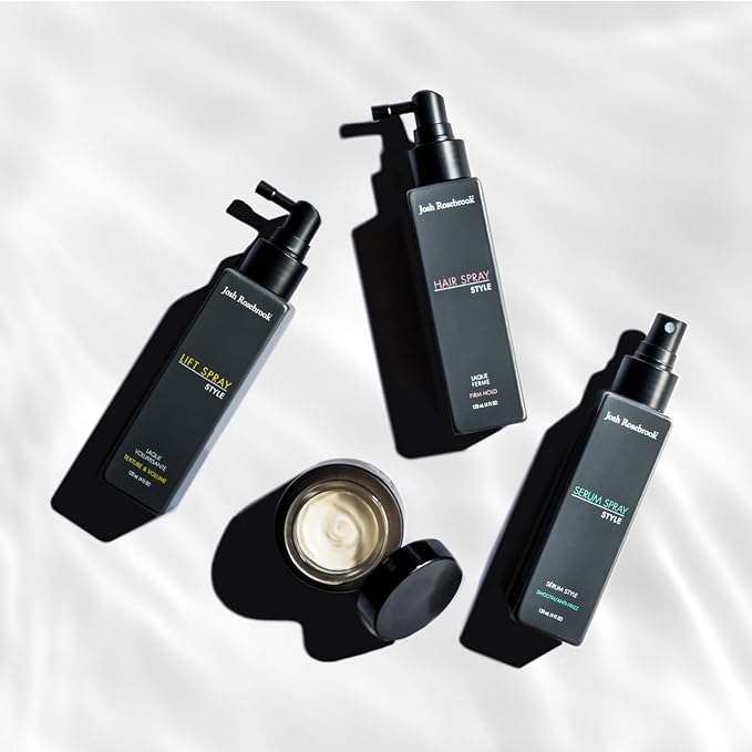 Josh Rosebrook Serum Spray - anti-frizz, wave and curl smoothing and defining hair styling spray that also performs as a nourishing, herbal-active scalp treatment - 120 mL - 4 Oz