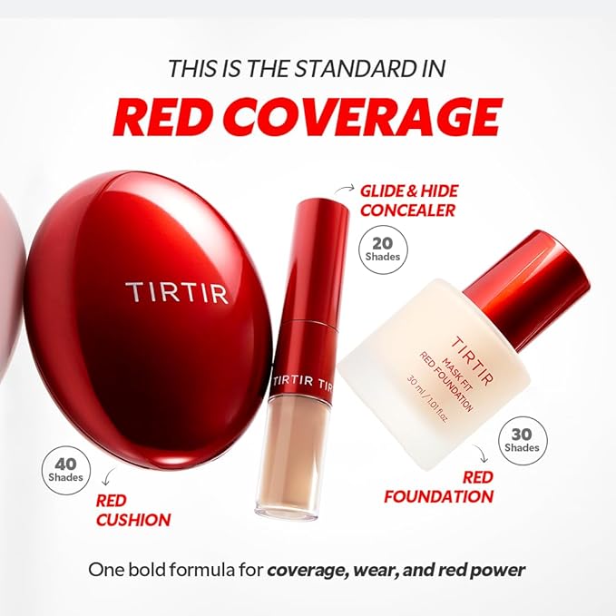 TIRTIR Mask Fit Red FoundationㅣLong Lasting Flawless Coverage, Energy Essence, Lightweight, Hydrating, Pore-Blurring, Breathable Satin Finish, Makeup, Radiant Skin, #28N Oat, 1.01 Fl Oz