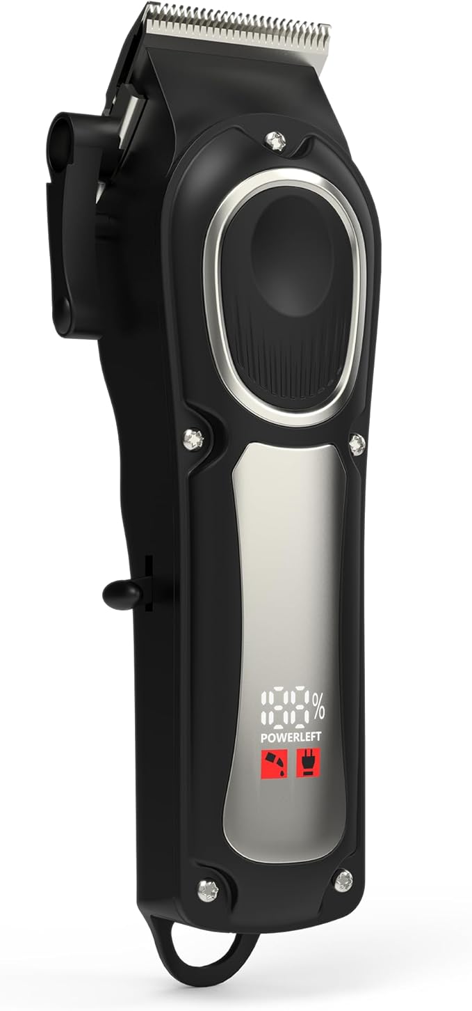 OVLUX Cordless Hair Clippers for Men ā Powerful, Quiet, and Rechargeable for Professional and Home Use LCD Display for Barber Haircut & Mens Grooming