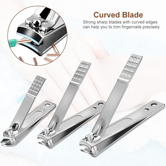 Nail Clippers Set 18 Pieces Stainless Steel Manicure Kit, Professional Grooming Kits, Nail Care Tools with Luxurious Travel Case