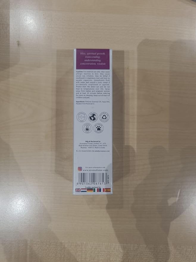 Crown Chakra Natural Mist by Aromafume | 100ml/3.3 fl oz | Sahasrara | Aromatherapy Spray for Chakra Balance | Lavender & Jasmine Extracts | Essential Oil Spray for Meditation, Yoga, Reiki