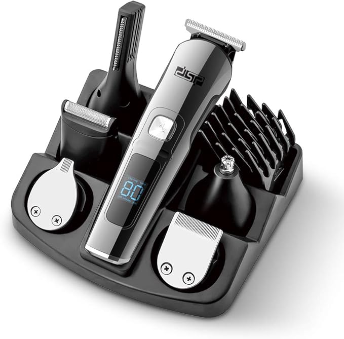 DSP® Facial Hair Trimmer for Men Electric Clippers and Grooming Sets for Pubic Hair Beard Nose Trimmer Kits USB Rechargeable IPX7 Waterproof