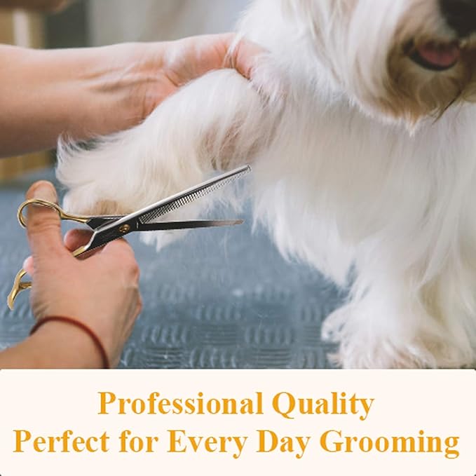 JASON 7.5" Thinning Shears for Dogs 40-Teeth Dog Grooming Blending Shear Professional Pet Thinners Blender Scissors Trimming Kit for Groomers Christmas Gift