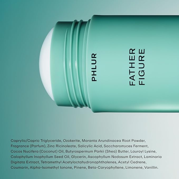 PHLUR Father Figure Deodorant Duo - Natural 48 Hour Odor Protection - Baking Soda Free & Aluminum Free Deodorant with Salicylic Acid, Arrowroot Powder & Tamanu Oil (2 x 1.76 oz)