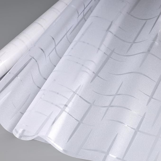 HIDBEA Window Privacy Film, Decorative Staic Cling Frosting Film, Heat Control UV Blocking Non-Adhesive Window Sticker for Home, Cross Pattern,17.5 X 78.7 Inch