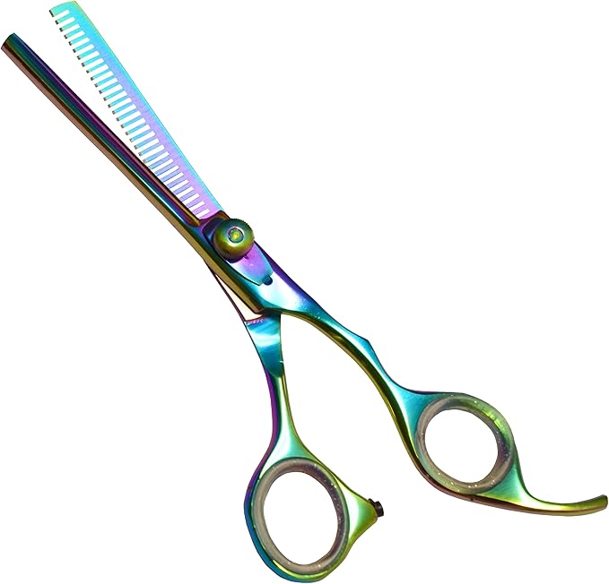 ANDUSTRIAL - Professional Hair Cutting And Thinning Scissors/Shears For Men/Women/Home/Salon - Premium High Carbon Steel Quality - Smooth And Sharp - 7 Inch, Multi Colored