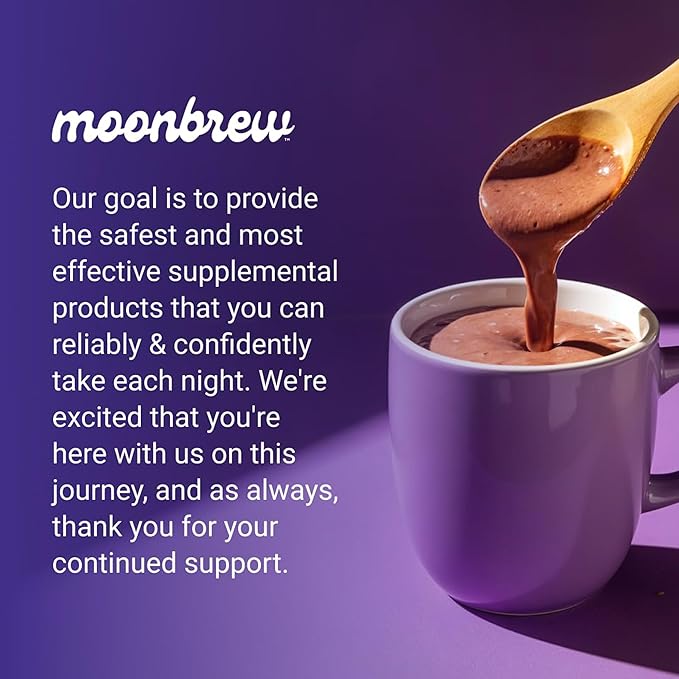 MoonBrew Nighttime Magnesium Hot Cocoa Jar, Natural Sleep Aid Drink Mix for Adults - Calming Melatonin-Free Sleep Support - Sleepy Hot Chocolate Powder with L-Theanine, Chamomile & Zinc Glycinate