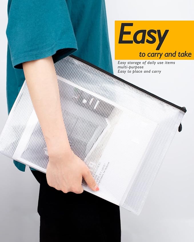 SUNEE Multisize Plastic Zipper Pouches (6 Colors, 18 Packs), Water-Resistant Zip Bag for School Office Supplies, Puzzles & Games Organizing Storage