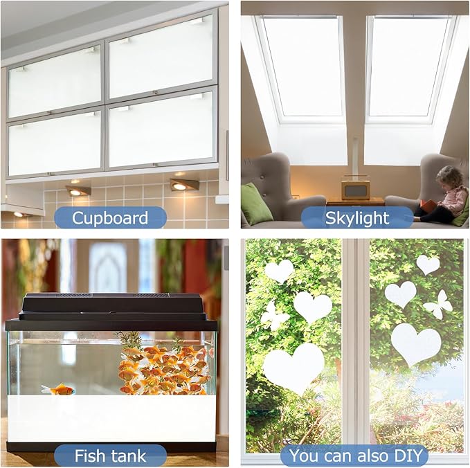 HIDBEA Frosted Window Privacy Film - Non Adhesive Static Cling Glass Stickers Sun UV Blocking Heat Control Door Covering Decals for Home Office(35.4 x 98.4 Inch, Frosted White)