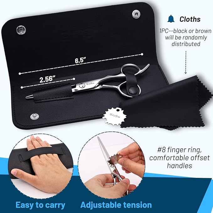 High-End Hair Scissors Professional with CNC Tech, 6.5" Extremely Sharp Hair Cutting Scissors, 440C Steel Barber Scissors Convex Blades, Haircut Hair Shears for Women Men, Salon & Home Hairdressing