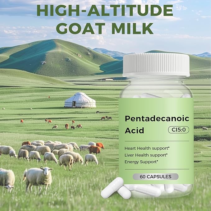 Pentadecanoic Acid, C15 Supplement, High Altitude Sheep Milk - 60 Capsules(2pcs)