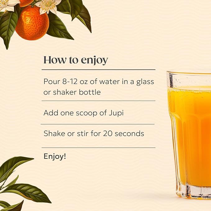 Jupi Hydration & Wellness Powder – Turmeric & Ginger shots, Vitamin C Supplement for Energy, Immune Support & Digestive Health – Vegan, Gluten-Free Drink Mix for Men & Women, Citrus Flavor 30 servings