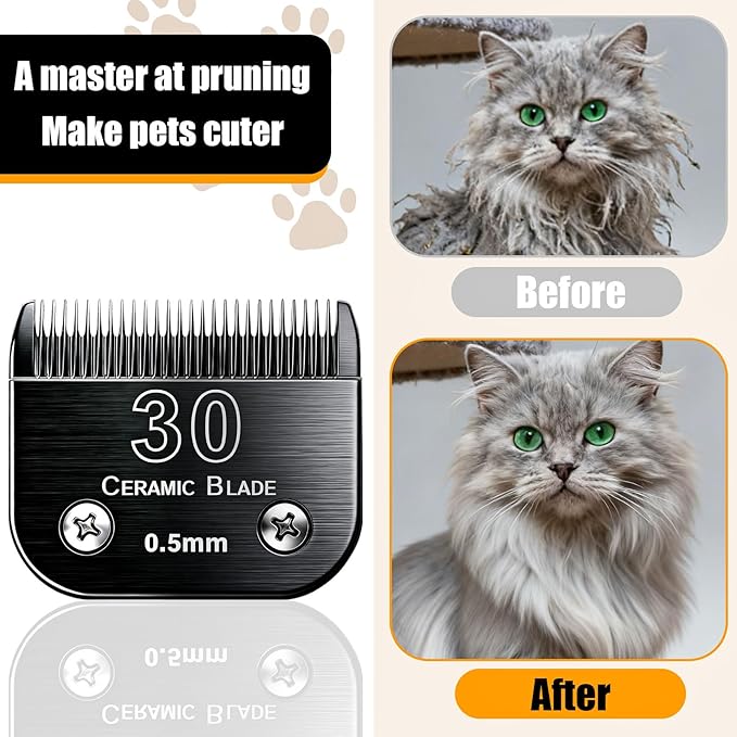Dog Grooming Clipper Blades Replacement Compatible with Andis Dog Clippers,Most OsterA5, Wahl KM Series Pet Clippers (Black(30))