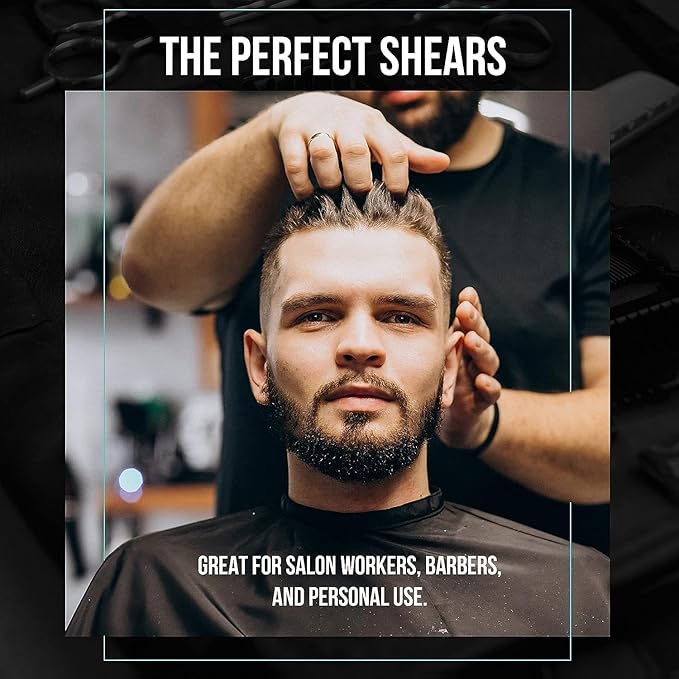 Suvorna 5.5" Hair Scissors Professional - Barbers Scissors for Hair Cutting - Sharp Razor Edge Hair Cutting Scissors to Cut Hair - Japanese 440C Stainless Steel Hair Shears for Women and Men