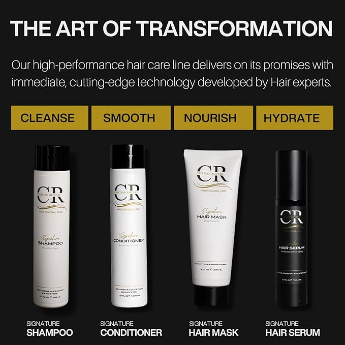 Cristian Rovere - Signature Hair Serum - Organic Argan Oil & Acai Extract - Frizz Control & Shine Serum - Sulfate Free & Paraben Free - Lightweight Hair Oil for Smoothness - 1.7 Fl Oz