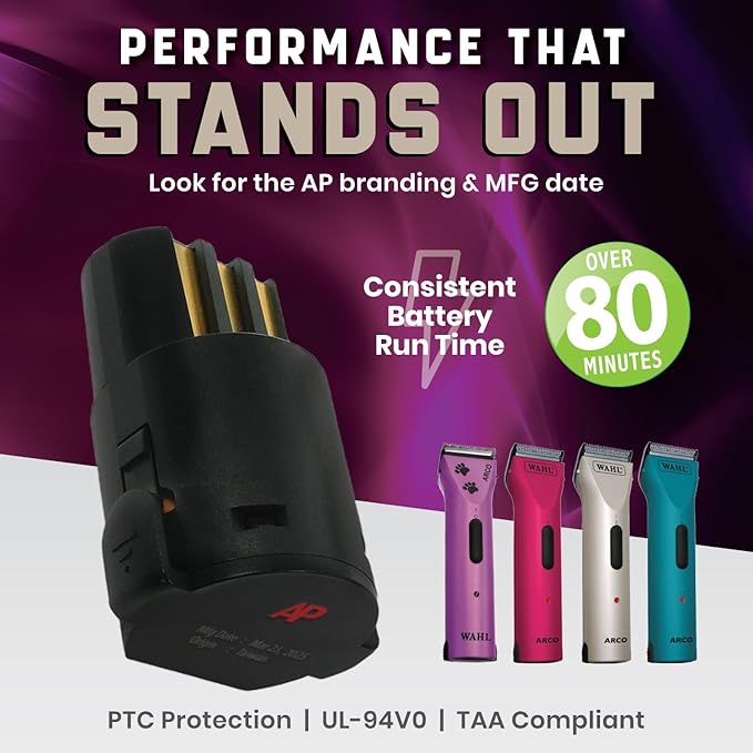 Artisan Power Replacement Battery for Wahl Arco, Arco SE, 5 Style Groom Pet Hair Clippers | 2100 mAh NiMH | 27% Higher Capacity Rating Than OEM Batteries