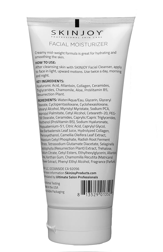 Face Moisturizer for Dry Skin, w/Hyaluronic Acid, Collagen, Aloe, Facial Skin Care Products, Skin Care, Body Wash, Face Wash - 183 ml / 6.2oz