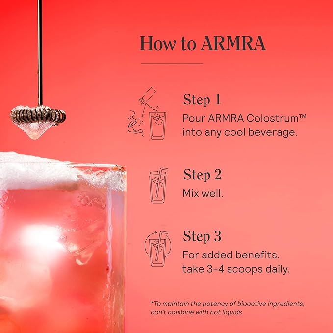 ARMRA Colostrum™ Powder | Vine Watermelon | Gut Health & Bloating | Skin & Hair | Immunity | Keto, Gluten & Fat-Free | 60 Servings