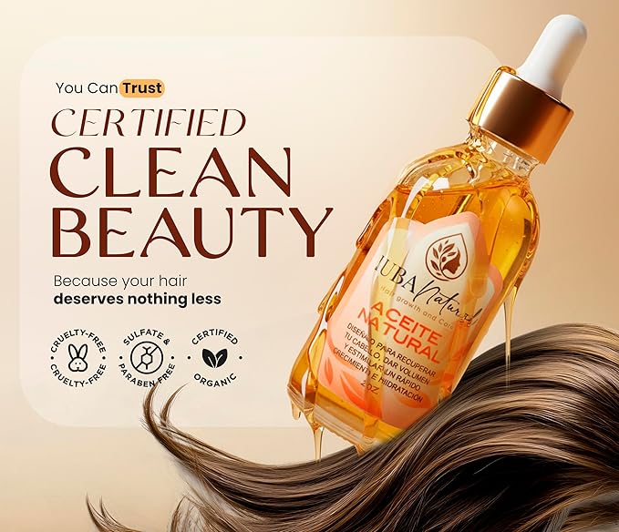 IUBA NATURAL HAIR GROWTH AND CARE Organic Scalp & Hair Oil – Natural hair oil for hair growth and repair – Strengthening hair treatment oil for women & men – Dry scalp solution 2 oz