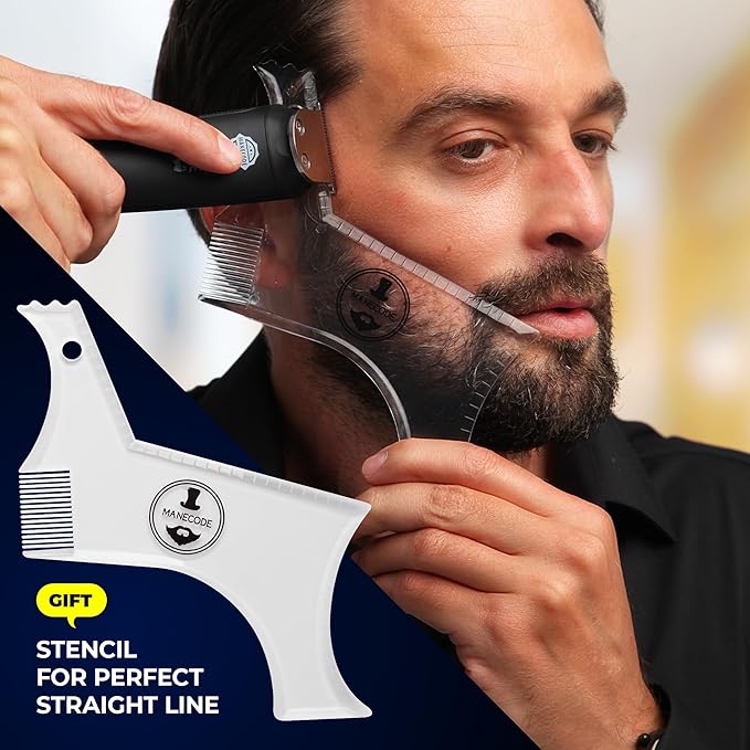 11-in-1 Men's Beard and Mustache Electric Trimmer Kit, Cordless Body and Nose Hair Razors, Set of Beard Clippers, USB Rechargeable Battery, Shaver for Men, Lifetime Self-Sharp Blades