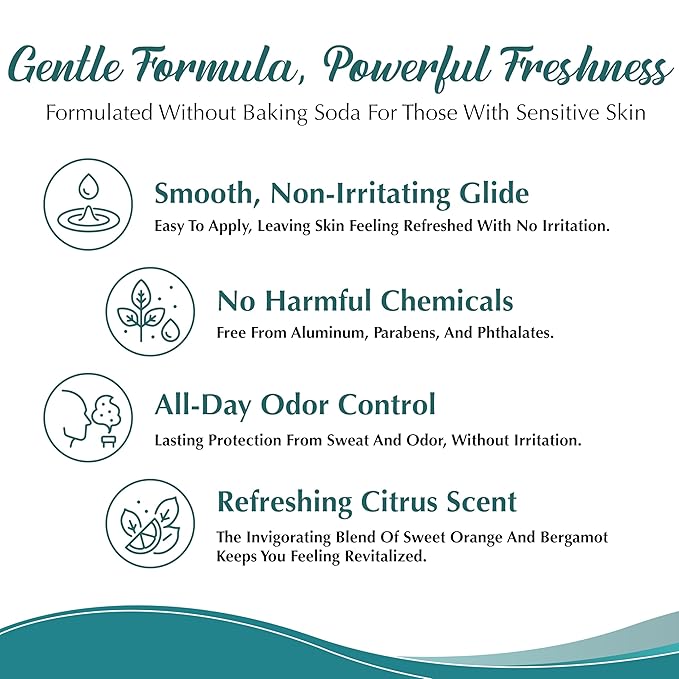 Dr. Dave's Primal Essence Sensitive Skin Natural Deodorant | Aluminum & Baking Soda Free | Men and Women | Fresh & Clean | All Day Dryness | Reduces Sweat and Odor (Sweet Orange & Bergamot) - 3 oz