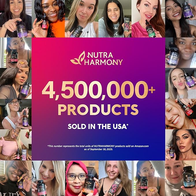 Biotin | Collagen | Hyaluronic Acid | Keratin - Clinically Tested Supplement - Hair Growth Support, Skin & Nails - 25000 mcg Vitamins B2, B3, B6 & B7 + B1 - Made in USA - Women & Men | 120 Capsules