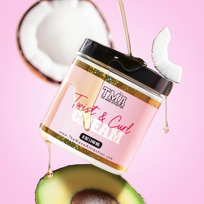 The Mane Attraction Twist & Curl Defining Cream – 8oz | Lightweight Curl Enhancer for Natural Hair | Frizz Control + Moisture for Twist Outs and Braid Outs