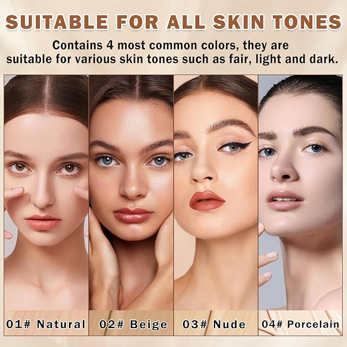 Airbrush Foundation Makeup Spray Full Coverage Foundation for Mature Skin,Long-lasting Airbrush Flawless Setting Spray,Waterproof Foundation for Smooth Radiant Skin (04 Porcelain Color)