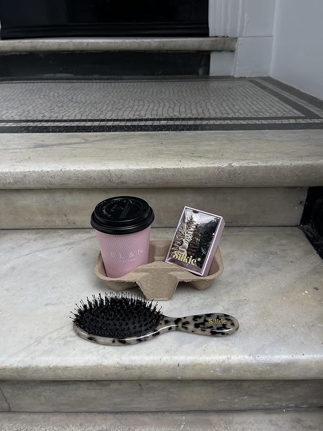 SILKIE x4 Set - Forget Satin - 100% Pure Mulberry Silk Black Brown Leopard Skinny Scrunchies Travel Pouch Everyday Hair Ties Elastics Hair Care Ponytail Holder No Damage (Savannah)