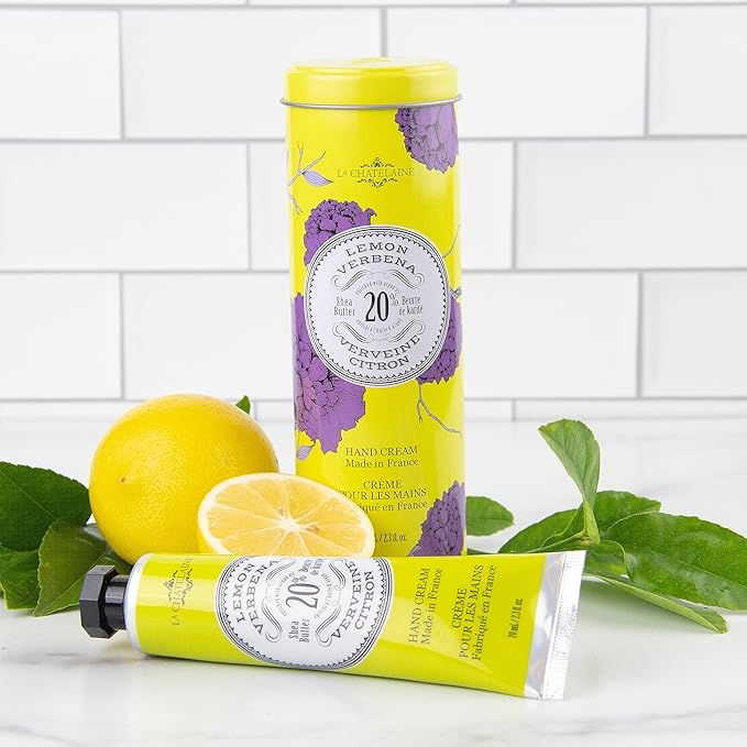 La Chatelaine Shea Butter Hand Cream, Made in France, Natural and Organic Ingredients, 70ml / 2.3 oz, Gift Tin, Sweet Almond