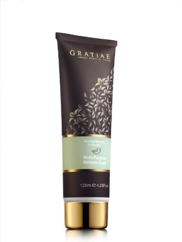 Gratiae Organic Moisture Cream Lavender Aromatheraphy Collection Multi Purpose Perfect Skin, Anti Aging treatment for face and body, light, non sticky 4.25 Oz