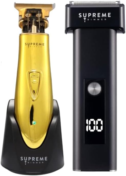 Supreme Trimmer 2-in-1 T-Fader Foil Shaver & T-Shaper Trimmer Set | ST5200 Beard Trimmer STF501 Electric Razor | Travel Hair Trimmer | Gold