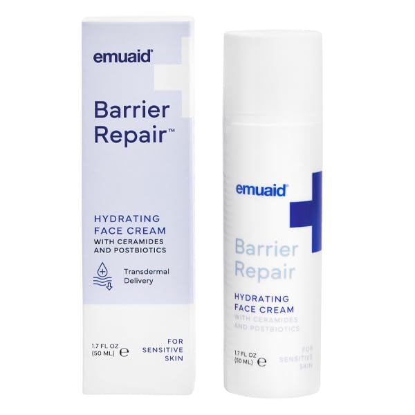 emuaid Barrier Repair Hydrating Face Cream, Deeply Hydrating Moisturizer for Sensitive Skin, Facial Moisturizer, Face Cream with Ceramides, Postbiotics & Antioxidants, 1.7 oz