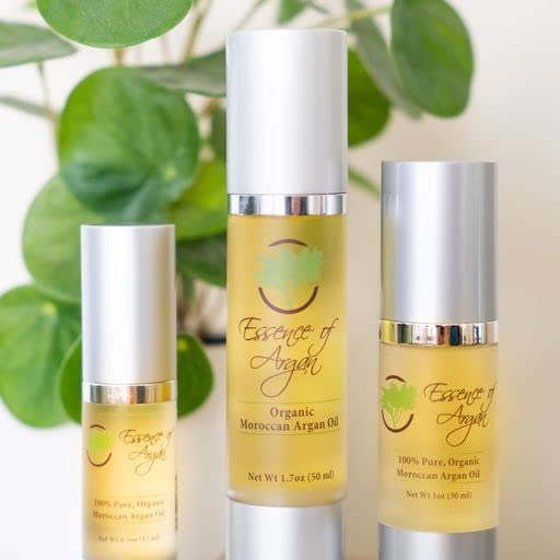 Essence Of Argan Moroccan Argan Oil for Hair, Skin & Nails - Natural Eco-Certified Cold Pressed Oil for Skin Moisturization - Non-Greasy Formula for Hair and Nail Growth - Pack of 3