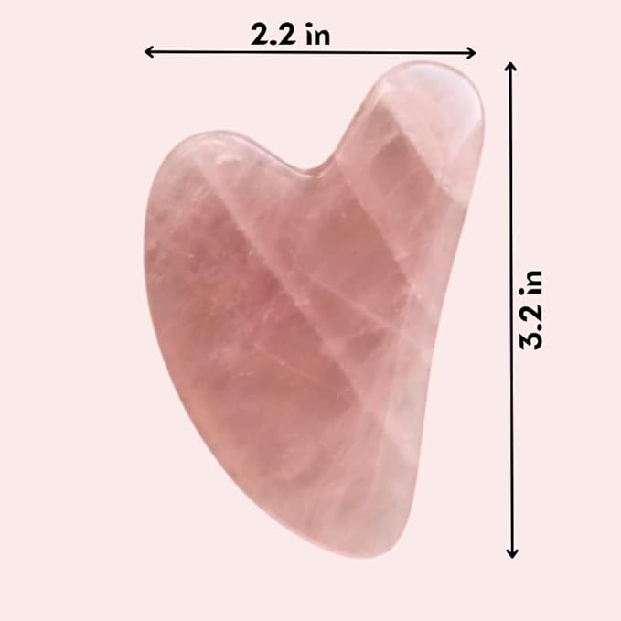 Mount Lai Rose Quartz Gua Sha Facial Tool – The Stone of Graceful Radiance – 100% Genuine Rose Quartz Stone Face Sculpting Tool for Lymphatic Drainage, Puffiness Reduction & Graceful Beauty