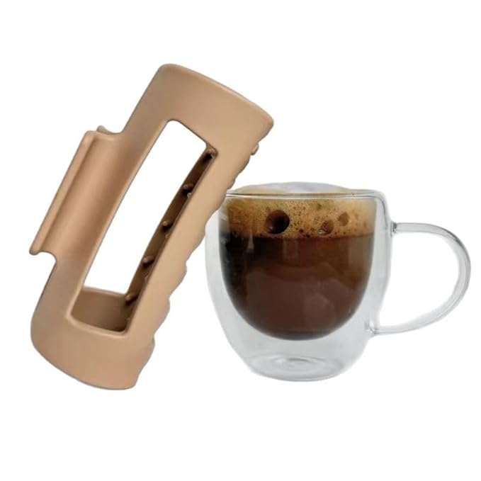 Silicone Hair Clips, Cloud Hair Pins for Women, 3.9 inch Soft Hair Claw Clip for Thick/Fine/Thin/Curly Hairstyle, Khaki 2 Pack