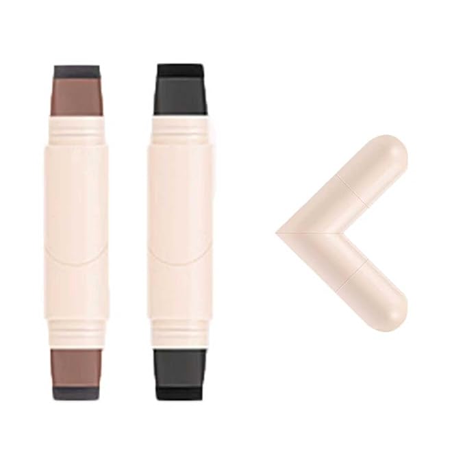 Two-piece Rotary Eyeliner Stamp Set - Quick Shaping Tool, Marks Left and Right Eyes, Smudge-Proof and Long-Lasting, Suitable for Beginners and Makeup Artists (Black & Brown& Gift box)