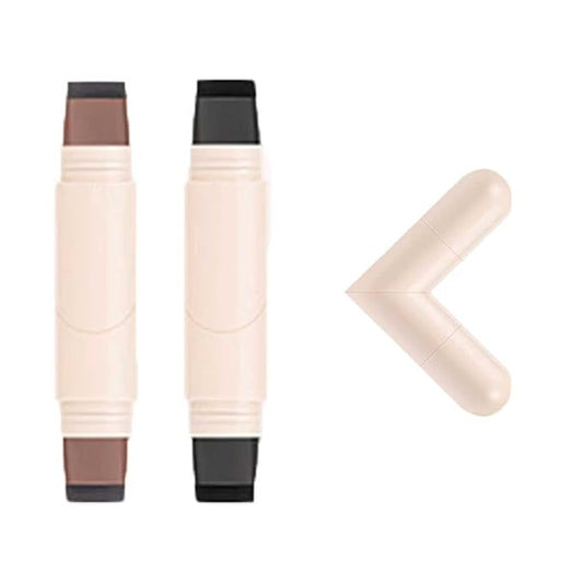 Two-piece Rotary Eyeliner Stamp Set - Quick Shaping Tool, Marks Left and Right Eyes, Smudge-Proof and Long-Lasting, Suitable for Beginners and Makeup Artists (Black & Brown)