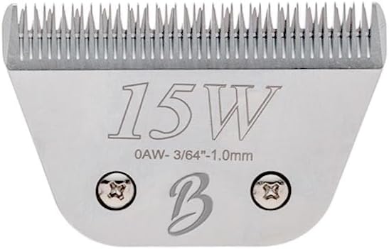 Detachable A Series Wide 15 Blade Dog Grooming Cut Length 3/64" - 1.0mm Japanese Carbonized Steel Wide Blades 15 Clipper Blades and Dog Clipper Blades 15 Compatible A5 Series(15W)