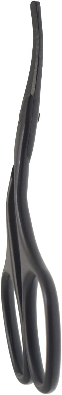 Multicolor Professional Grooming Scissors for Personal Care Facial Hair Removal and Ear Nose Eyebrow Trimming Stainless Steel Fine Straight Tip Scissors 3.9 Inch (Curved Safety Head Black)