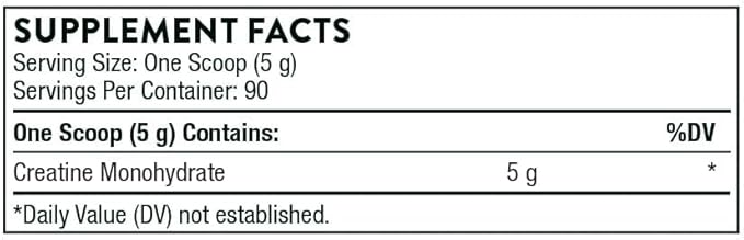 THORNE Creatine - Micronized Creatine Monohydrate Powder - Support for Muscles & Cognitive Function* - for Women & Men - Unflavored - NSF Certified for Sport - 5 g per Serving - 90 Servings