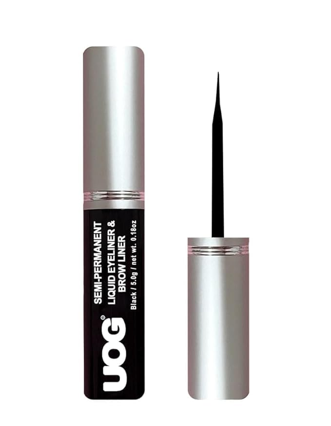 UOG (United One Liquid Eyeliner & Eyebrow Liner - Waterproof, Semi-Permanent, Smudge-Proof, Lasts Up to 7 Days, Allergy-Free with Precise Slender Tip. 5.0 mL/0.54 Fl oz(3 packs) (Black, 3 PCS)