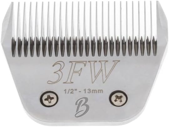 Detachable A Series 3 Wide Blade Dog Grooming Cut Length 1/2" / 13mm Japanese Carbonized Steel Dog Grooming Blades (Compatible A5 Series Clippers for Dogs Horses(B3FW)