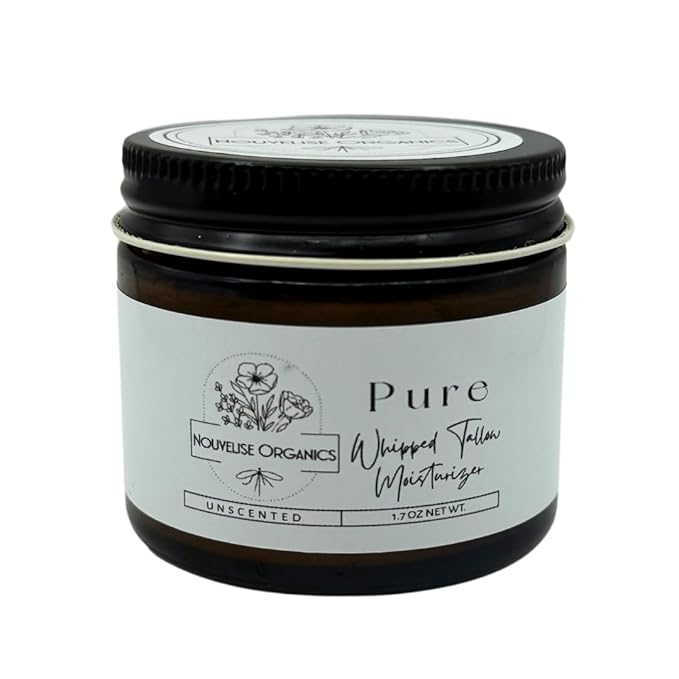 Pure - Whipped Tallow Moisturizer - Unscented - 100% Grass-Fed Tallow & Organic Jojoba, Chemical-Free, Non-Comedogenic, For Dry, Sensitive & Eczema-Prone Skin - Children & Pets - 1.7oz
