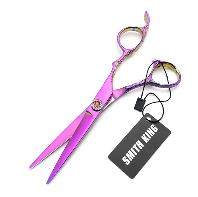 Professional Hair Cutting Scissors Set with Razor Comb Case,Hair cutting shears Hair Thinning shears with rose handle (5.5 inches)